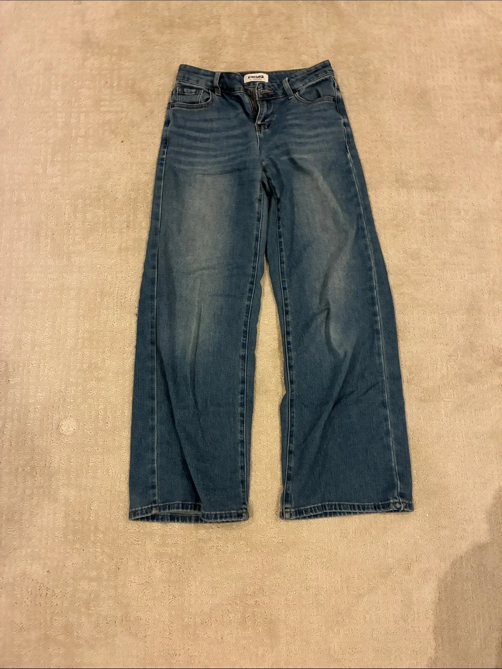 RSQ Men's Blue Relaxed Wide-Leg Jeans